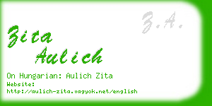 zita aulich business card